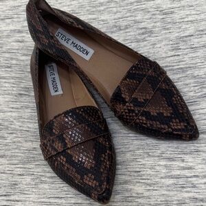 Steve Madden Dark Brown Snakeskin Loafers